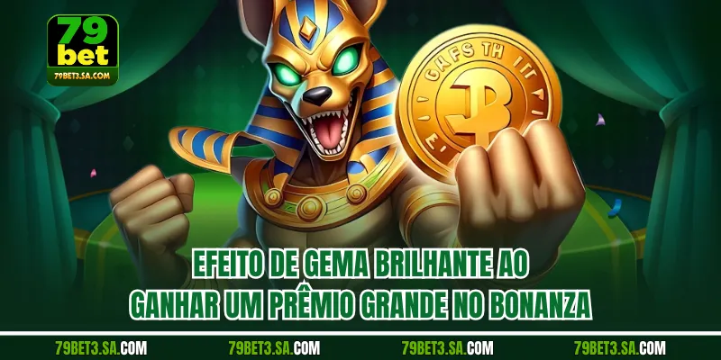 Efeito de gema brilhante ao ganhar um prêmio grande no Bonanza