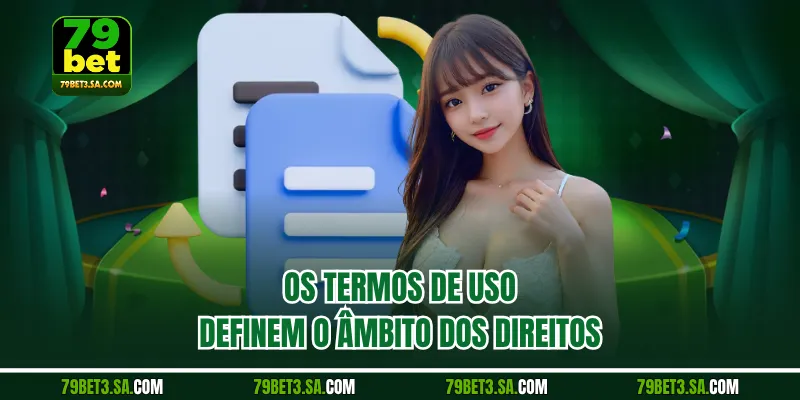 Os termos de uso definem o âmbito dos direitos
