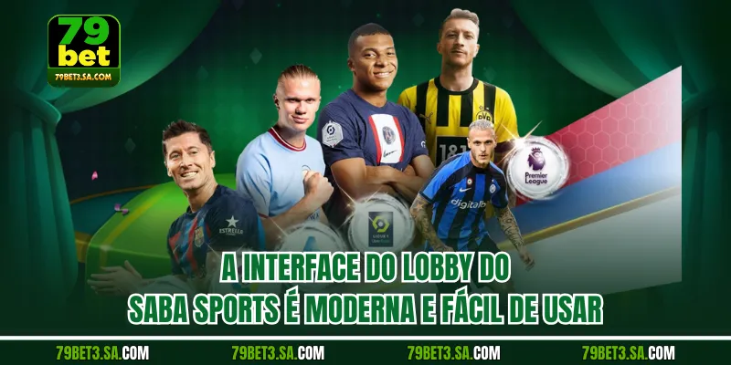 A interface do lobby do SABA Sports é moderna e fácil de usar