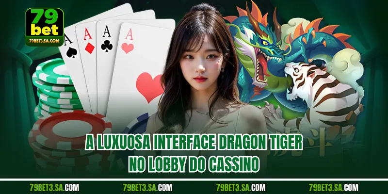 A luxuosa interface Dragon Tiger no lobby do cassino